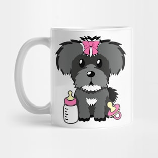 Cute schnauzer is a baby - girl Mug